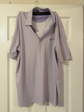 Greg Norman Collection Light Lilac Micro-Pattern Polo